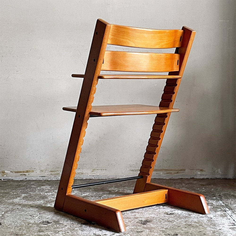 ストッケ STOKKE トリップトラップ TRIPP TRAPP ベビーチェア キッズチェア S/N無し 木製ガード レザーベルト ノルウェー 北欧家具 ■