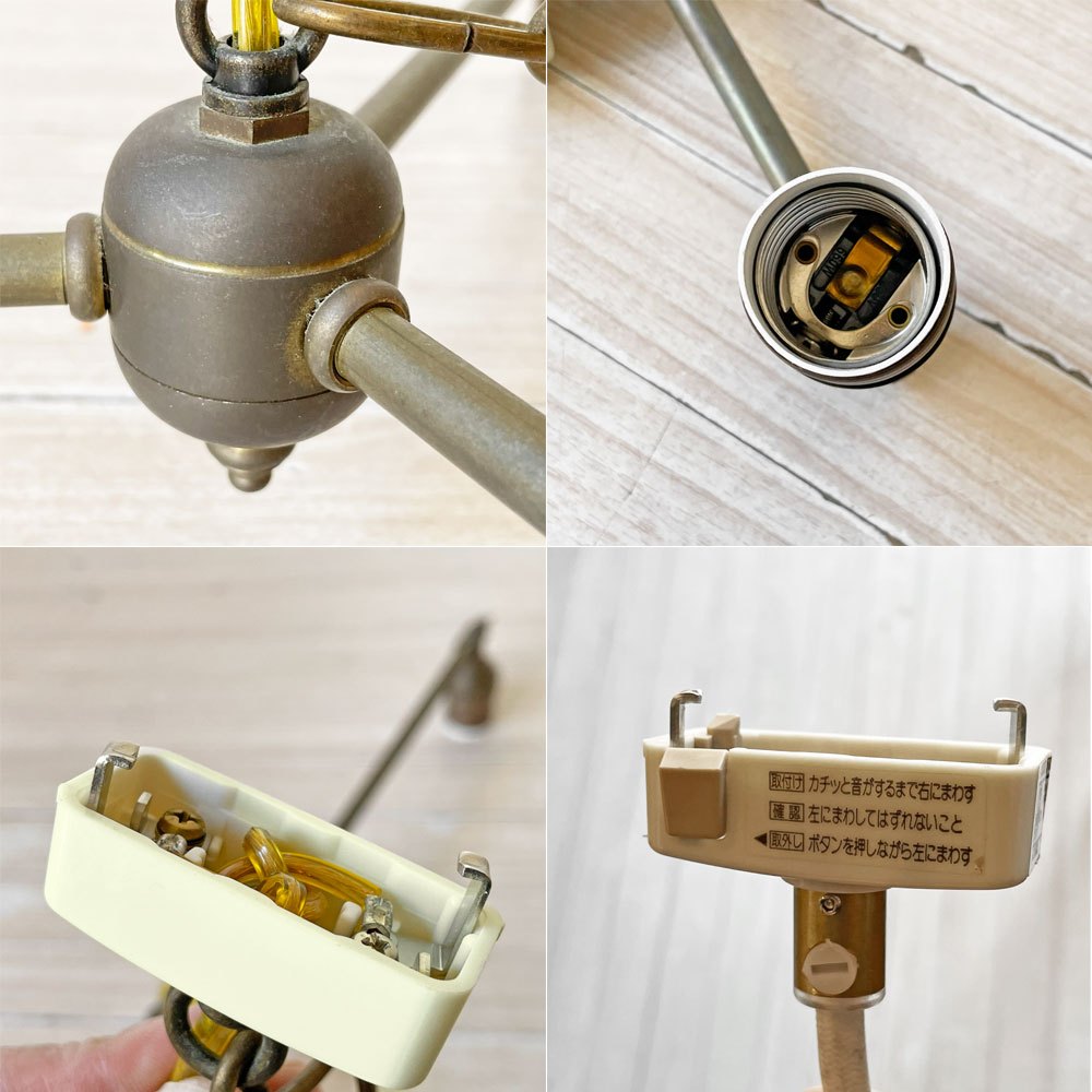POINT NO.39 オリジナル 3バブルス ペンダントライト カスタムオーダー品 真鍮3灯照明 3bulbs brass ★