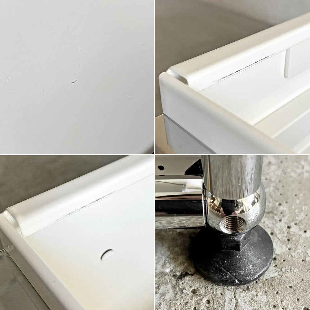 ユーエスエムハラー USM Haller モジュラーファニチャー Modular Furniture ハラーシステム デスクキャビネット 2ドロワー ピュアホワイト 鍵なし トレイ＆替えキャスター付 未使用保管品 〓
