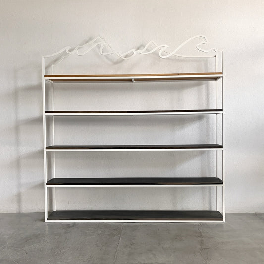 スタジオ・アペイロン STUDIO APEIRON リブレリア モンターニャ Libreria Montagna 江の島 ブックケース ENOSHIMA BOOKCASE イタリア ナチュラルモダン 飾り棚 オープンシェルフ オーク無垢材 5段 本棚 ディスプレイラック 定価約83万円 〓