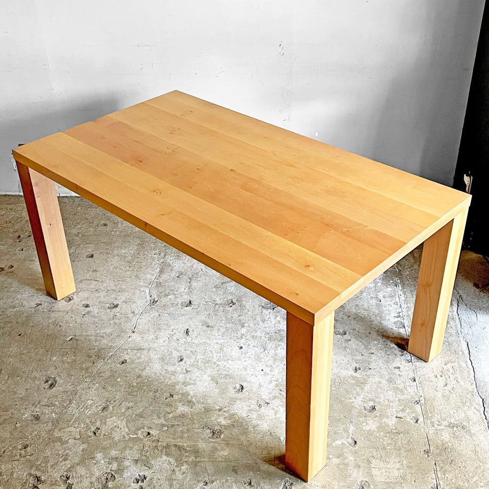 セミオーダー家具 ソフトメープル無垢集成材 ダイニングテーブル ウレタンクリア塗装 ナチュラル シンプルデザイン W150cm  ■
