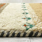 イラン製 ギャッベ ラグ 絨毯 玄関マット 手織り ウール100％ ブラウン×ホワイト系 62×44cm アクタス購入品 ●
