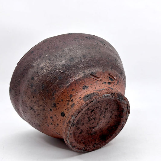 森岡成好 南蛮焼締 碗 鉢 ボウル15.5cm 陶芸家 現代作家 A  ●