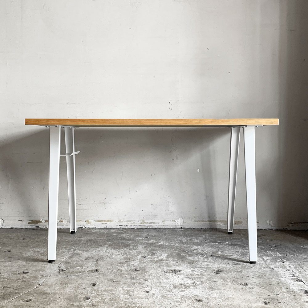 かなでもの KANADEMONO ザ・テーブル THE TABLE リノリウム天板 デスク ダイニングテーブル W120cm × Slimline脚 ホワイト ■