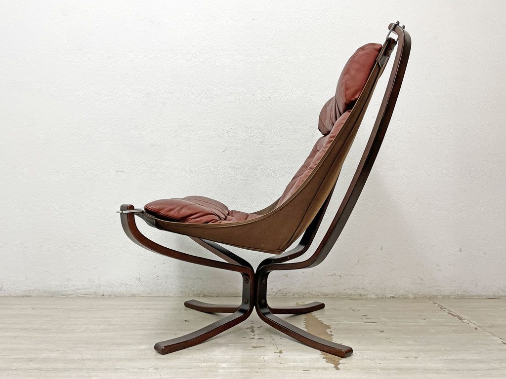 バットネ VATNE ファルコンチェア Falcon Chair ハイバック イージーチェア ラウンジチェア 1Pソファ シガード・レッセル 本革 ビンテージ 北欧 ノルウェー ●