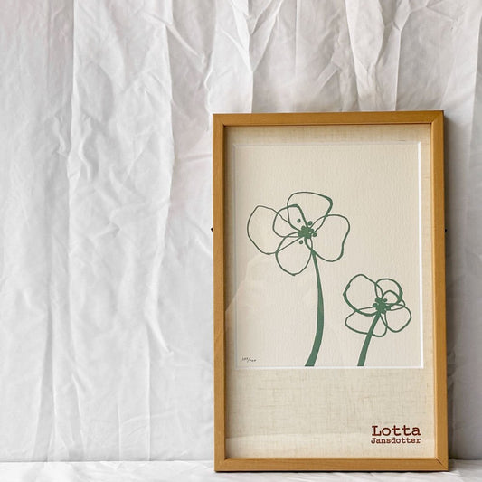 ロッタ・ヤンスドッター  Lotta Jansdotter ブロムステル BLOMSTER シルクスクリーン エディション入り 385/500 額装品 北欧 ◇