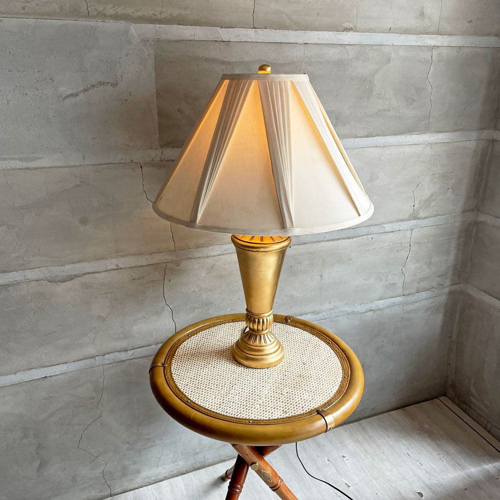 USA製 テーブルランプ 卓上ランプ ゴールドカラーフレーム ファブリックシェード クリームカラー 米国照明 ♪