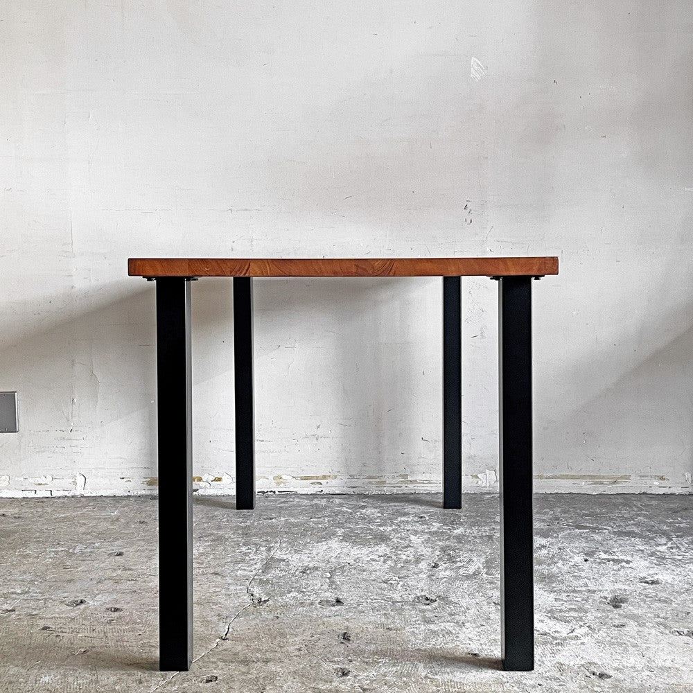 かなでもの KANADEMONO ザ・テーブル THE TABLE ダイニングテーブル ラバーウッド天板 W120cm スクエアバー脚 ブラック グライズ欠品 定価￥49,900- ■