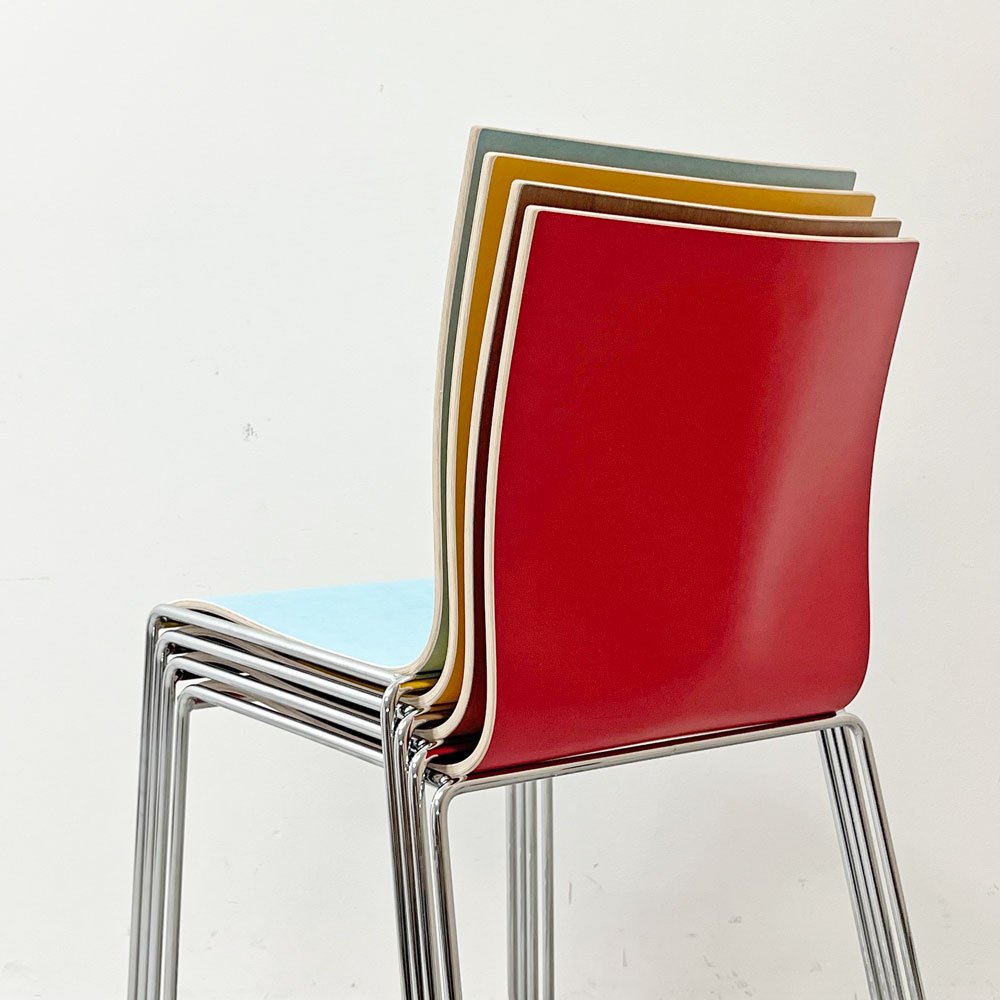 エンゲルブレヒト Engelbrechts チャリック CHAIRIK 107 ダイニングチェア スタッキング そり足 レッド 未使用品 デンマーク ●