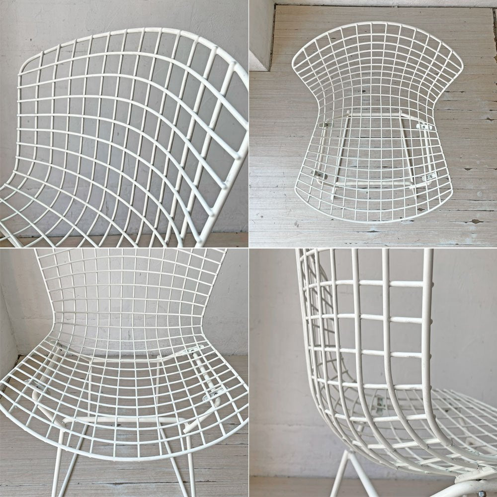 ノル Knoll 420 サイドチェア ワイヤーチェア ホワイト ハリー・ベルトイア Harry Bertoia ミッドセンチュリー 名作椅子 ★