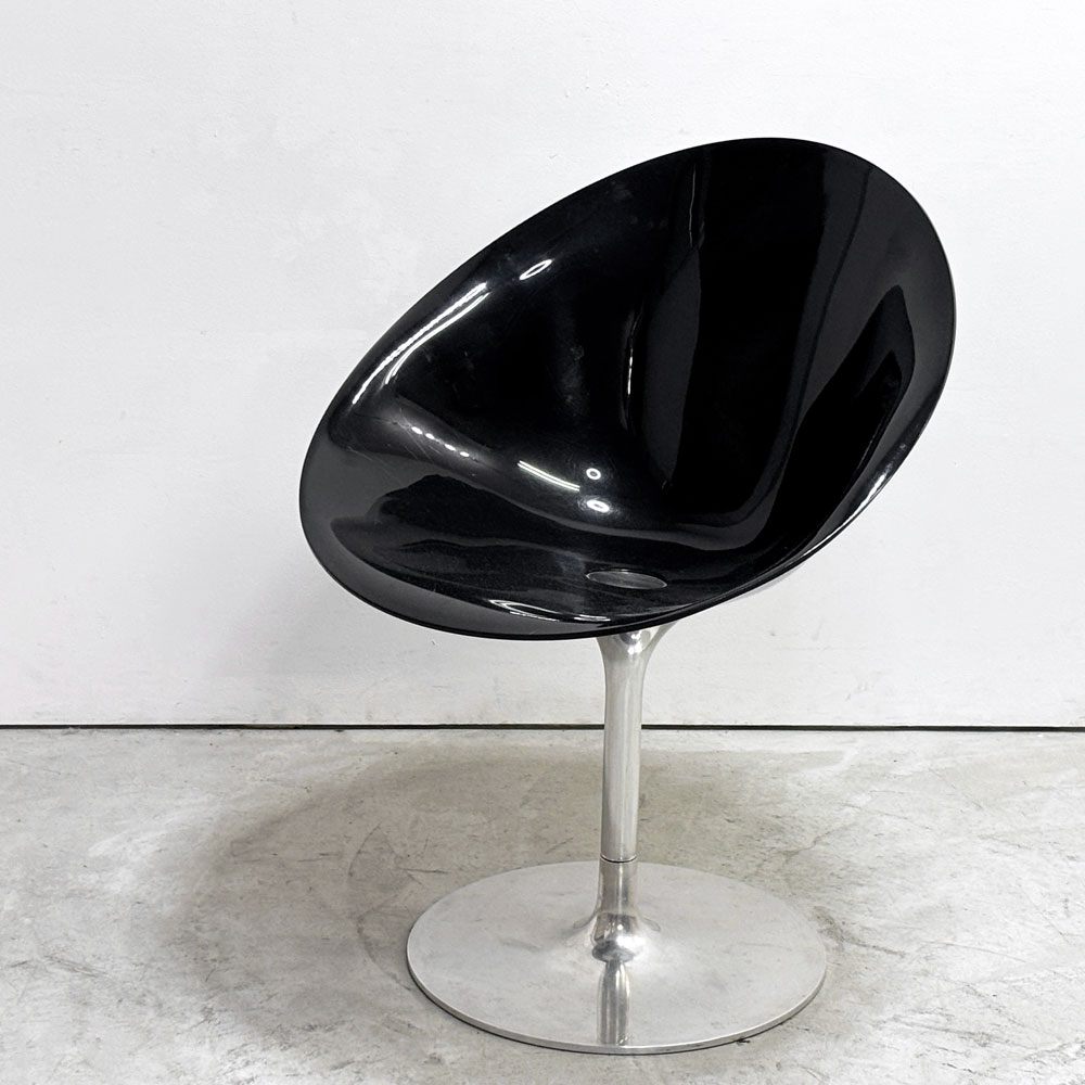 カルテル Kartell エロエス ERO S ダイニングチェア 1本脚 回転式 フィリップスタルク Philippe Starck スペースエイジ イタリアンモダン ブラック ●