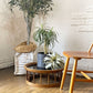 クラフトファニチャー Craft furniture 陶磁器天板 ローテーブル 花台 ラウンド モザイクトップ ◎