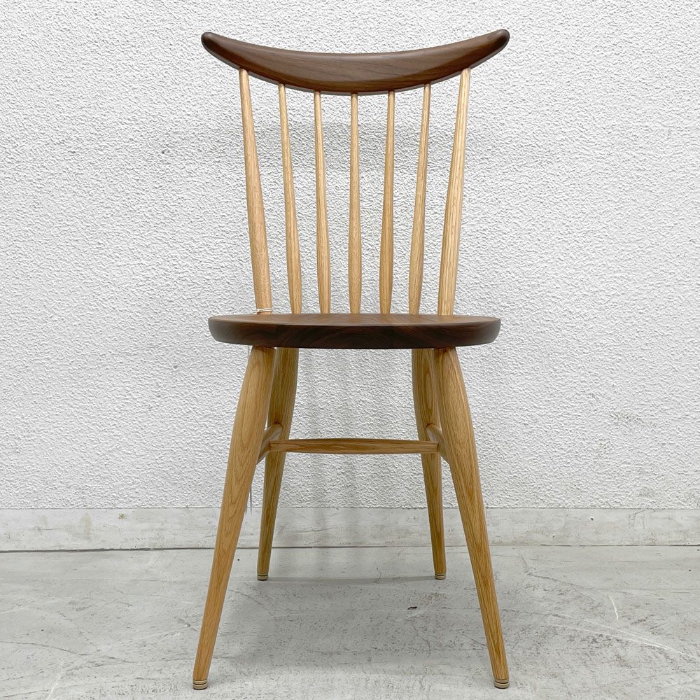 高山ウッドワークス ウィンザーキッチンチェア windsor kitchen chair W554 オーク×ウォールナット ウレタン塗装 未使用保管品 B 〓