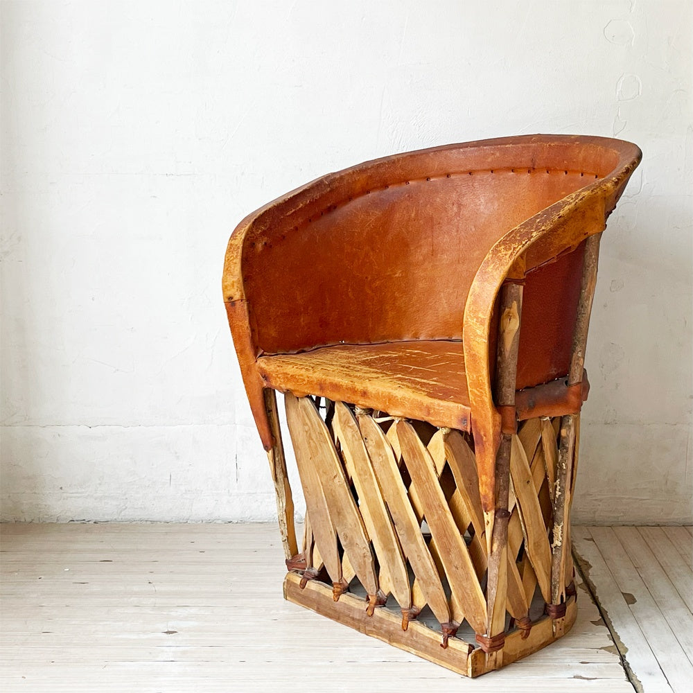 エキパレスチェア Equipales Chair エキパルチェア 本革 アームチェア アンティーク 民藝 ハンドクラフト メキシコ ★