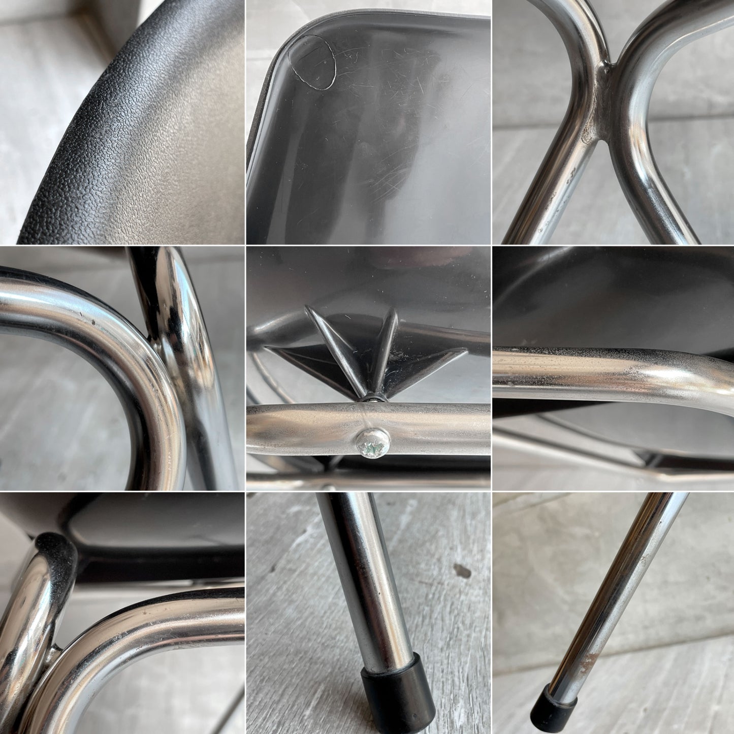 ヒリー HILLE ポリサイドチェア POLYSIDE CHAIR ロビン・デイ ROBIN DAY クローム Chrome ブラック イギリス ♪