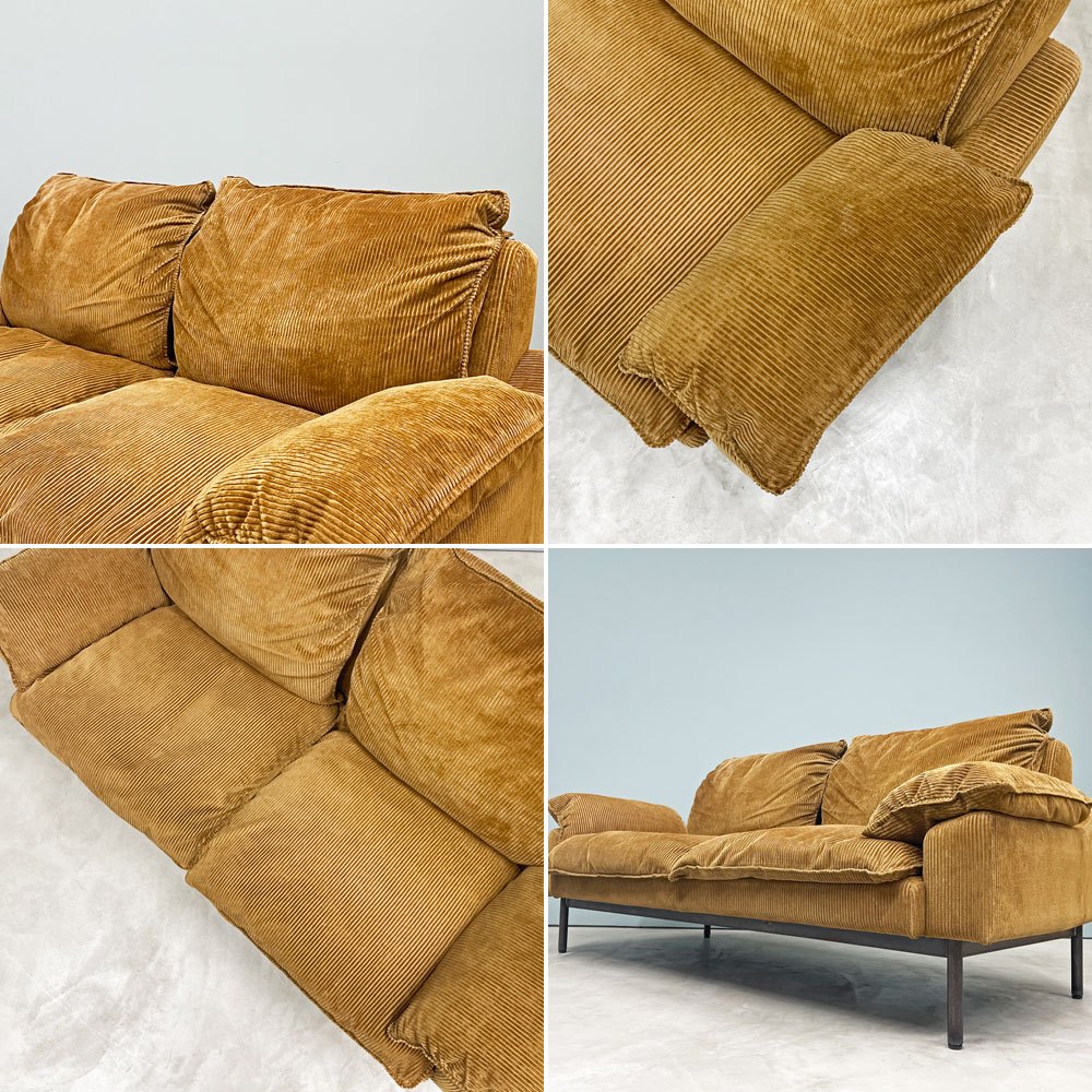 トラックファニチャー TRUCK FURNITURE DTソファ DT SOFA 2P スチール コーデュロイ フェザークッション W160cm 廃番サイズ ◎
