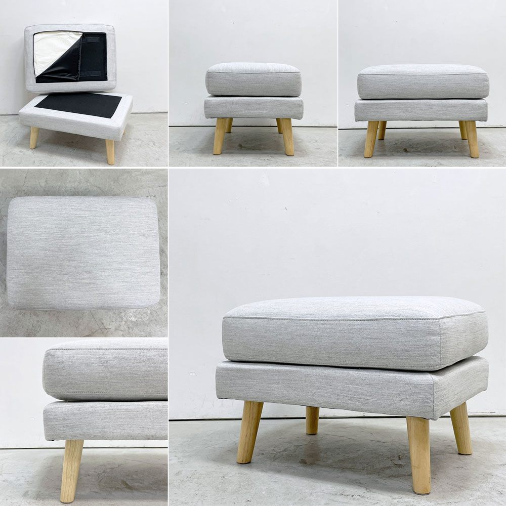 フランフラン Francfranc フルレット 2シーター カウチソファ ローソファ L字ソファ 3way ファブリック ベージュ オットマン付き W130.5cm ●