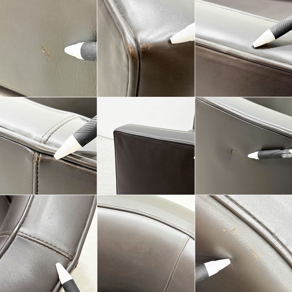 カッシーナイクスシー Cassina ixc. ノルマンディドゥー NORMANDIE II ラウンジチェア 1Pソファ 本革 ダークブラウン フィリップユーレル  ●