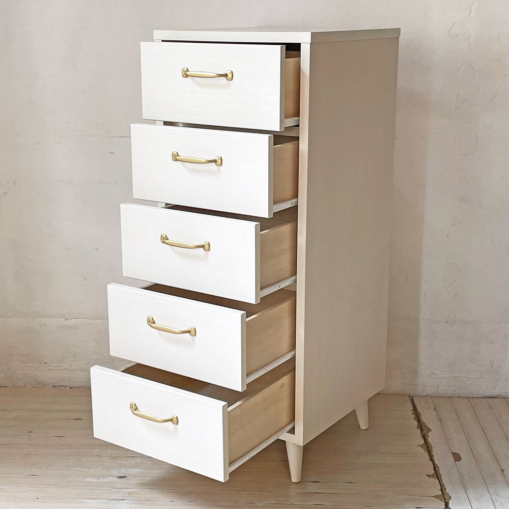 ビーカンパニー B-Company 5ドロワー マルチ チェスト Multi Chest 深型タイプ 5段 収納家具 箪笥 木目調ホワイト ★