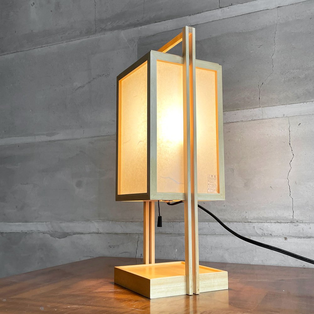 らんぱだ Lampada スタンドライト 行灯 A520 仁 jin 国産檜材 雲竜 ジャパンディスタイル 保管品 箱付き♪