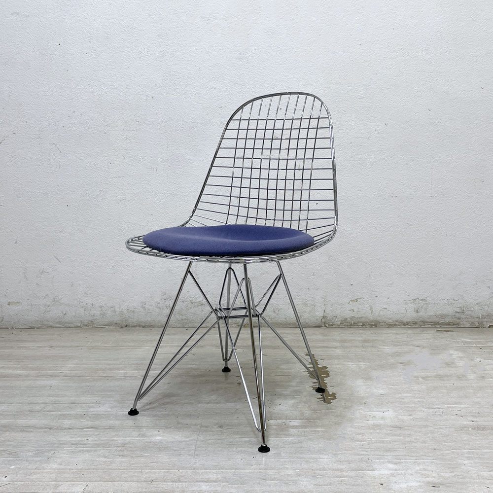 ヴィトラ vitra ワイヤーチェア Eames Wire Chair DKR5 エッフェルベース シートパッド付 C&R イームズ ミッドセンチュリー ●