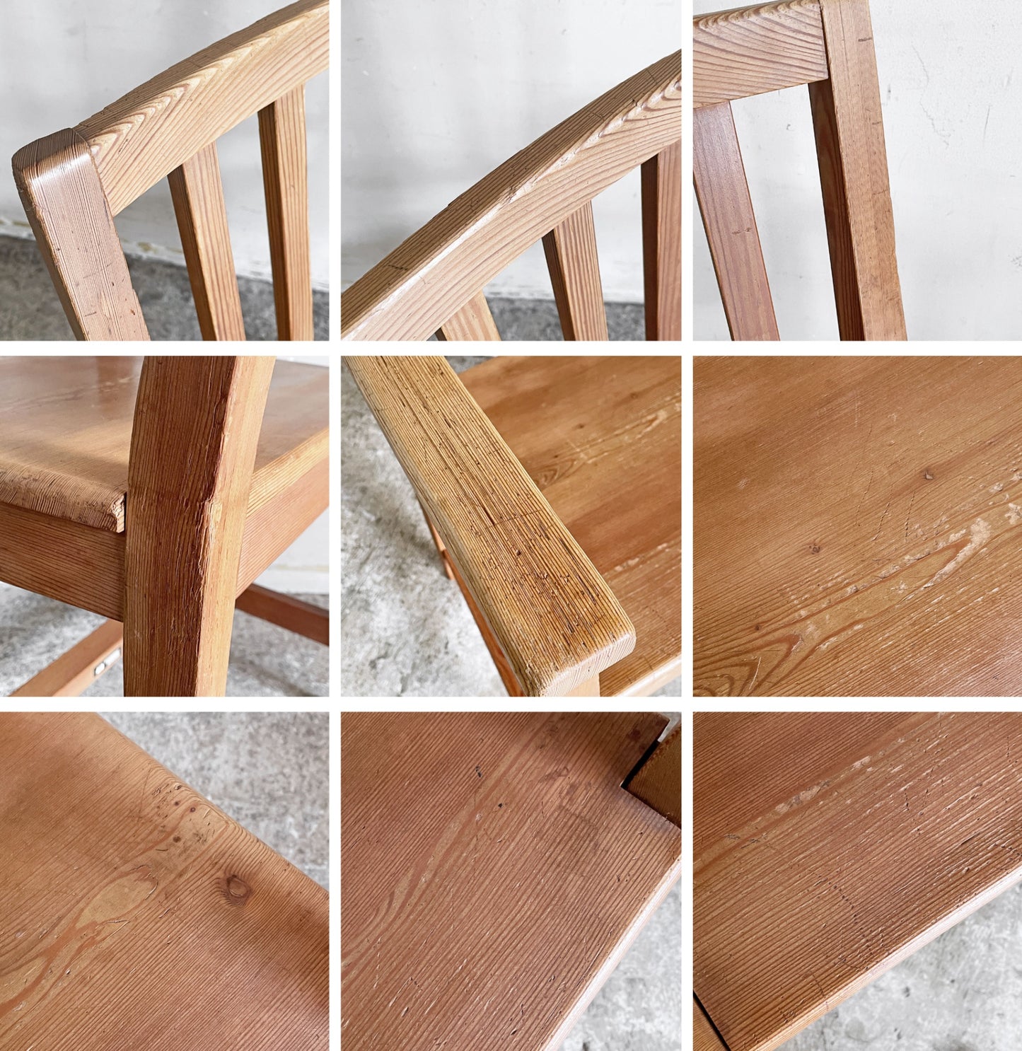 北の住まい設計社 ミッションアームチェア Mission arm chair ダイニングチェア 板座 パイン材 ナチュラル ■