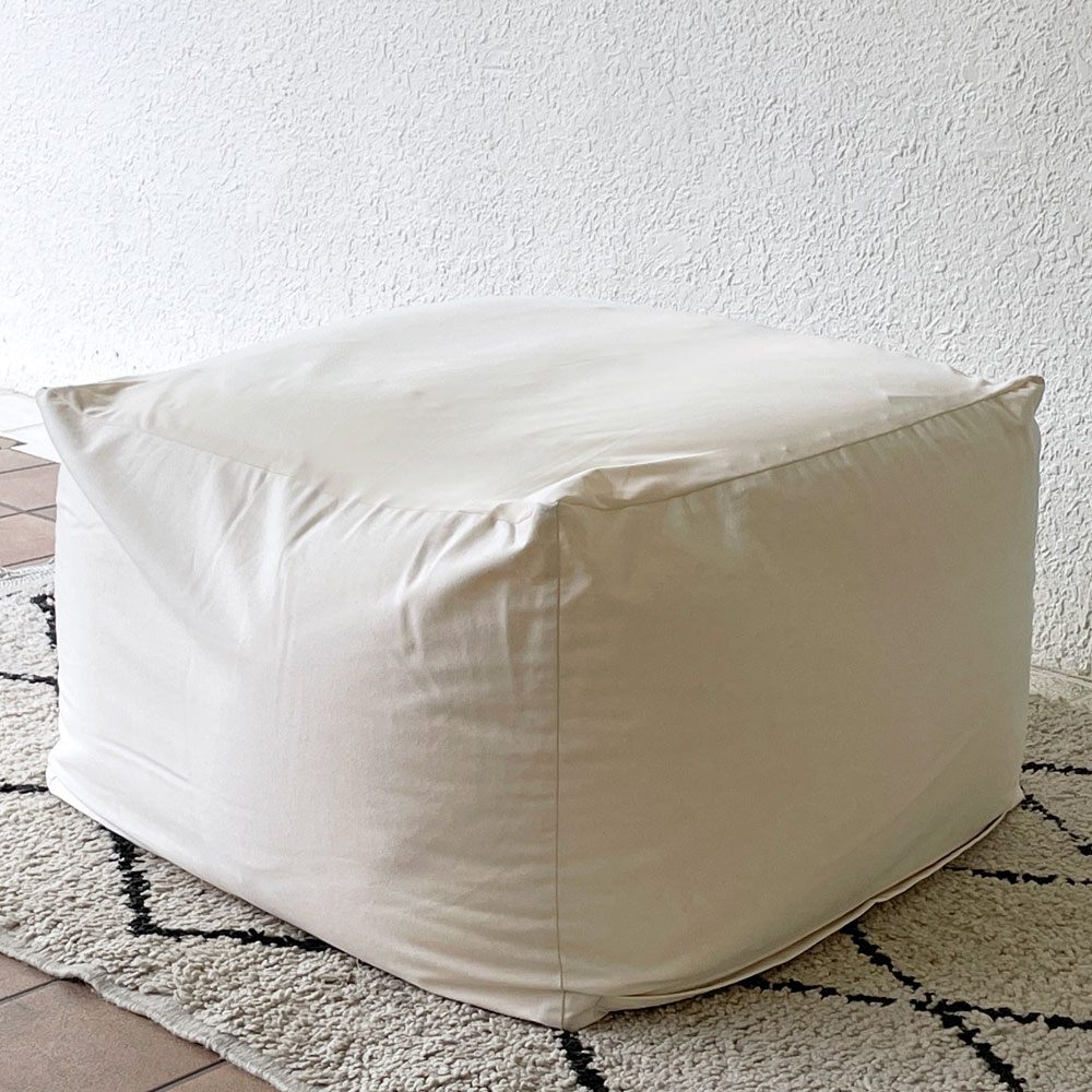 無印良品 MUJI 体にフィットするソファ ビーズクッション オフホワイト 定価15,980円 良品 A ◇