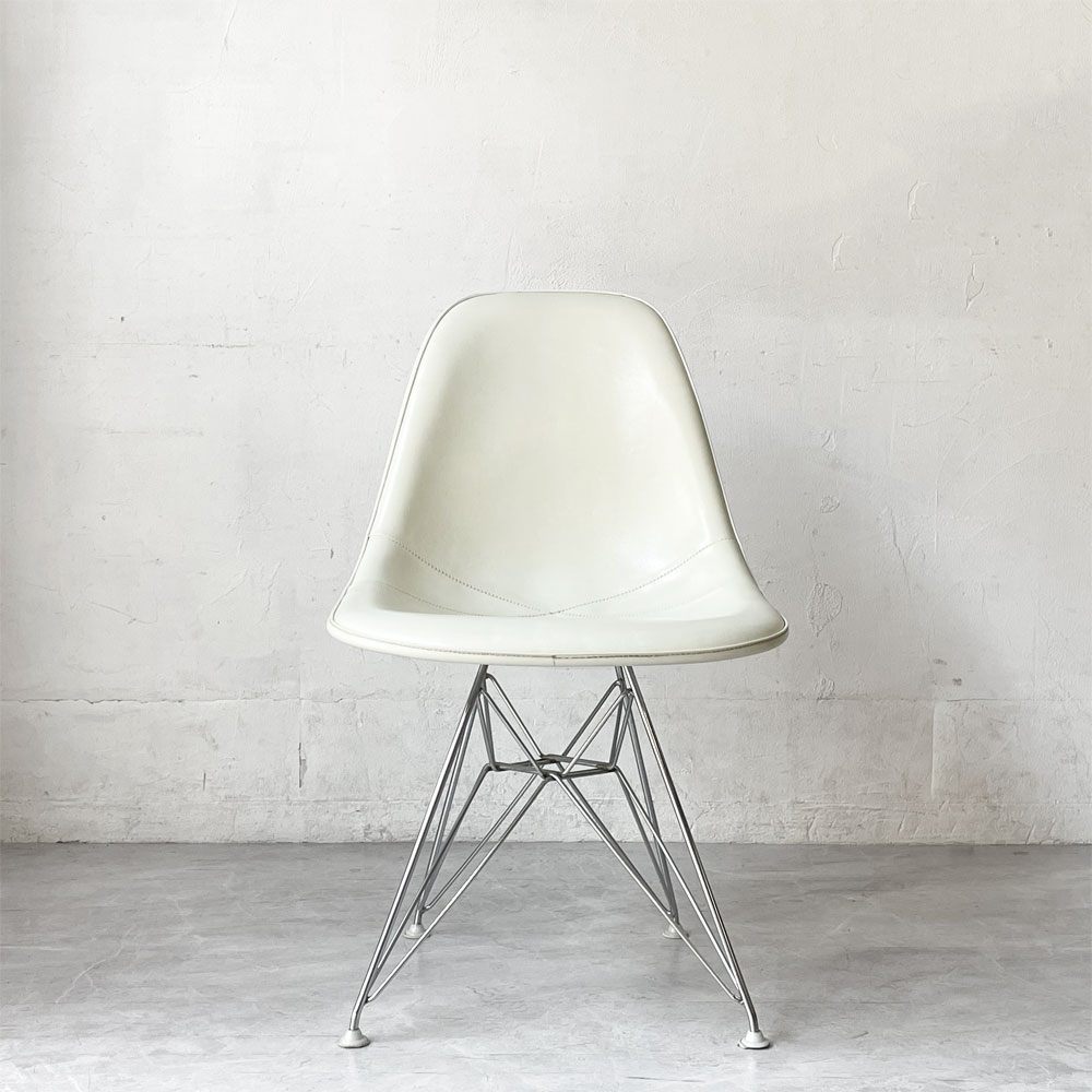 ハーマンミラー Herman Miller サイドシェルチェア サード 3rd FRP PVCレザー パーチメント ロータイプ エッフェルベース イームズ ビンテージ vintage ★