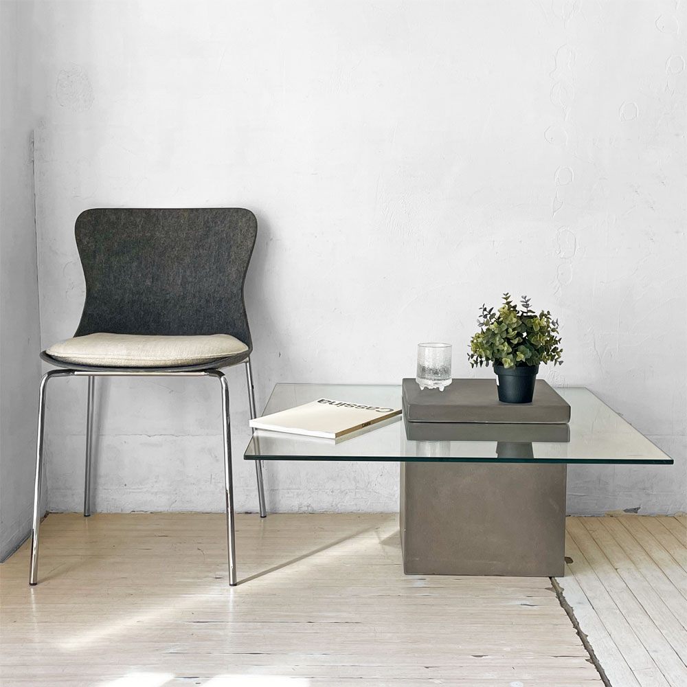 モーダエンカーサ moda en casa フライングテーブル FLYING TABLE コンクリートベース ガラス ローテーブル 定価 ￥74,800- ★