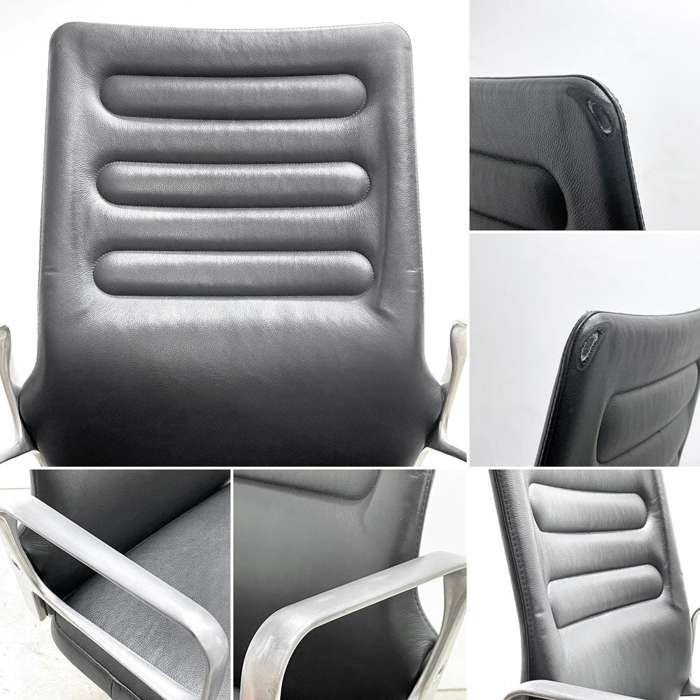 ヴィトラ vitra AC4 ワークチェア オフィスチェア ハイバック アームチェア 本革 アルミベース キャスター アントニオチッテリオ 現状品 ●