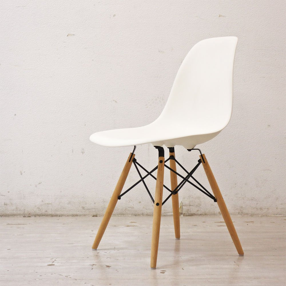 ハーマンミラー HermanMiller サイドシェルチェア ドゥエルレッグ DSW ホワイト ポリプロピレン製 イームズ ミッドセンチュリー ●