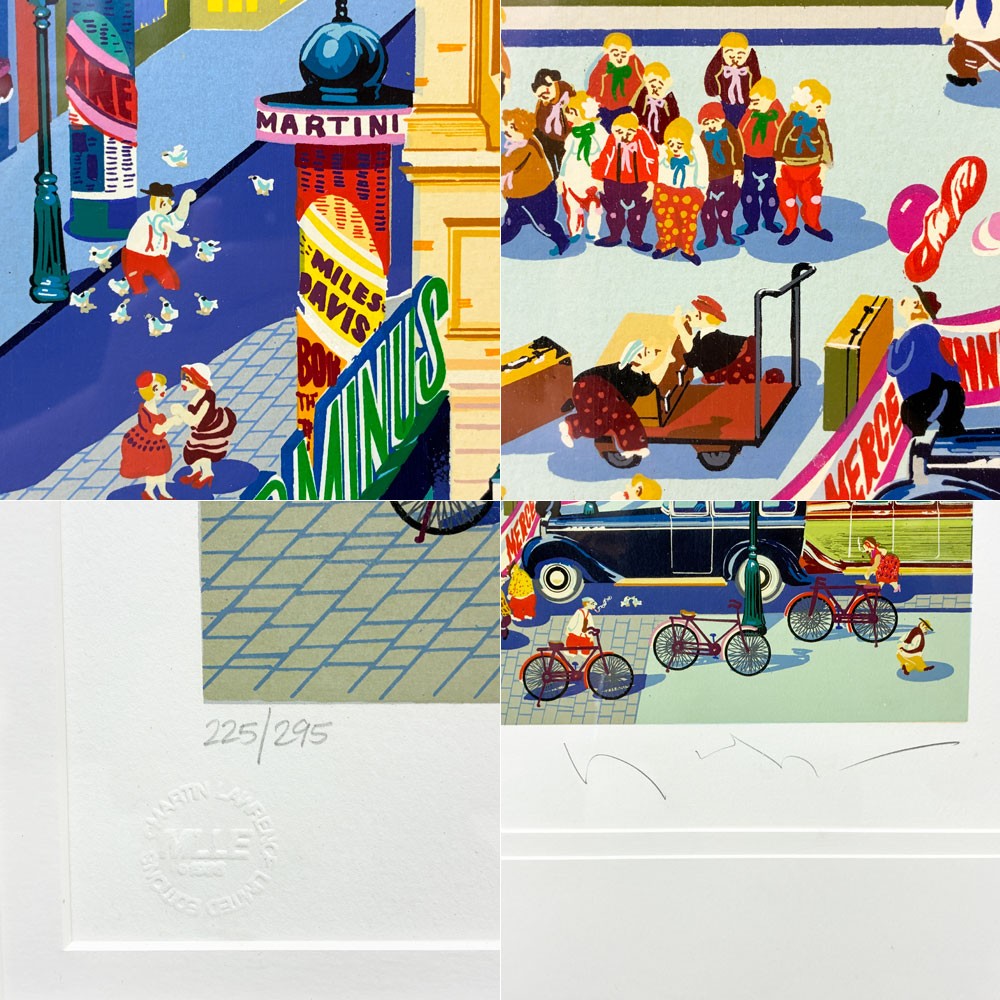 ヒロ ヤマガタ 山形博導 サン・ラザール駅 シルクスクリーン 225/295 額装品 111×113cm 限定品 版画 絵画 フランス パリ 1986年 ◎