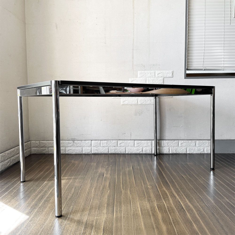 ユーエスエムハラー USM Haller モジュラーファニチャー ハラーテーブル デスク W150×D75cm チャコールリノリウム 高さ調節機能付 スイス 定価￥200,998- ◎