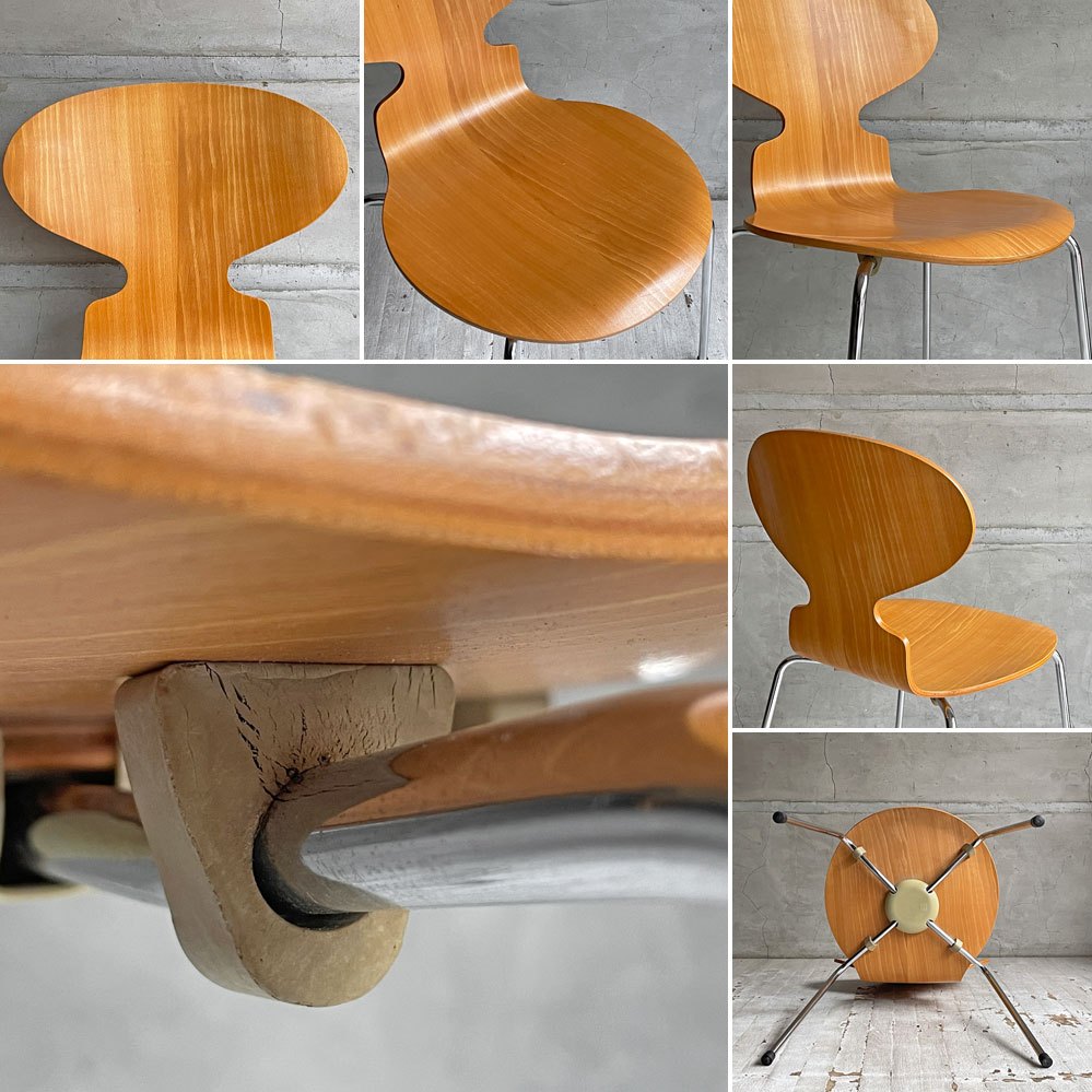 フリッツハンセン Fritz Hansen 3101 アントチェア 4本脚 ナチュラルビーチ材 ラッカー仕上げ アルネ・ヤコブセン 北欧家具 E ♪