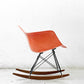 ハーマンミラー Herman Miller 2ndビンテージ アームシェルチェア FRP製 レッドオレンジ ロッカーベース シルバーメダル メダリオン C&R イームズ ミッドセンチュリー ●