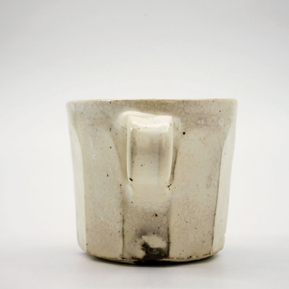 花岡隆 粉引 面取 マグカップ H6.3cm 小 ツヤ無し 現代作家 B ●