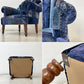 ON&ON ピーコックチェア パッチワークソファ 1P ベルベット DLD801BL UKクラシックスタイル 定価約7万円 ●