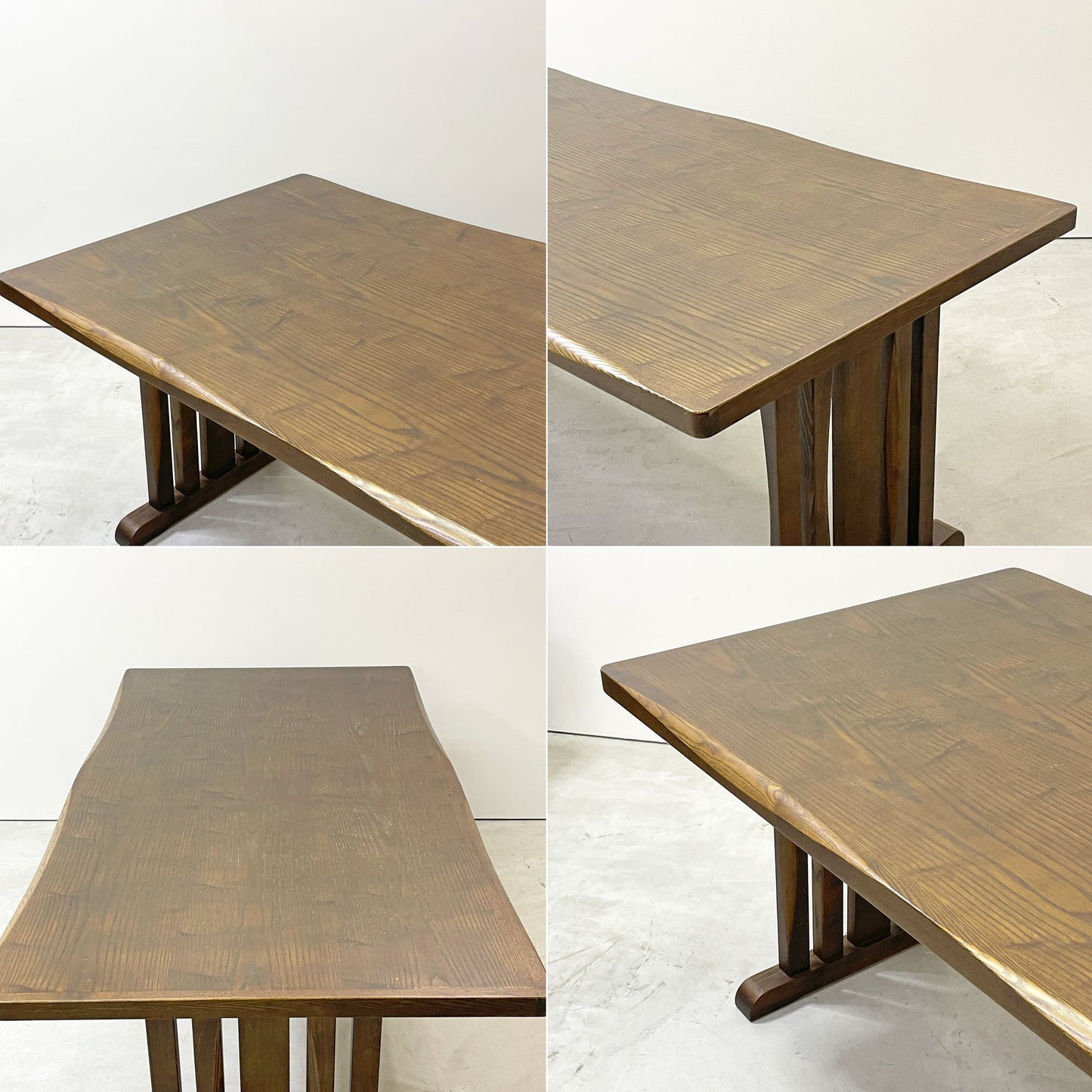 大川家具 鎌倉 ダイニングテーブル オーク材 シンプルデザイン ダークブラウン  W160cm ●