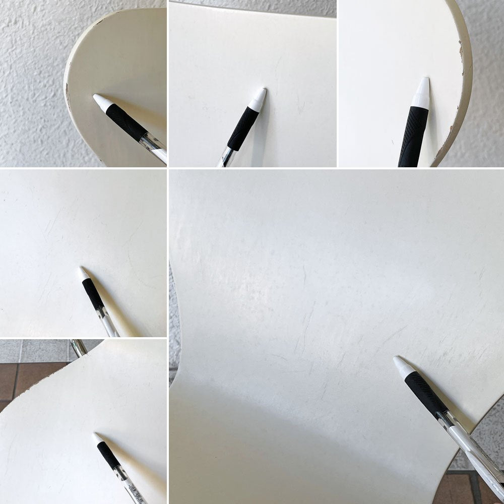 フリッツハンセン Fritz Hansen 3107 セブンチェア ラッカー ホワイト スタッキング アルネ・ヤコブセン デンマーク 北欧家具B ◇