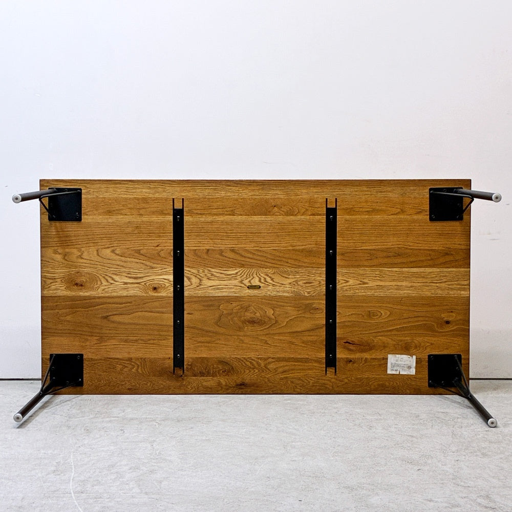 ニコアンド ファニチャーアンドサプライ niko and ... FURNITURE & SUPPLY ホワイトオークシリーズ ダイニングテーブル オーク無垢材 アイアン W155cm ●