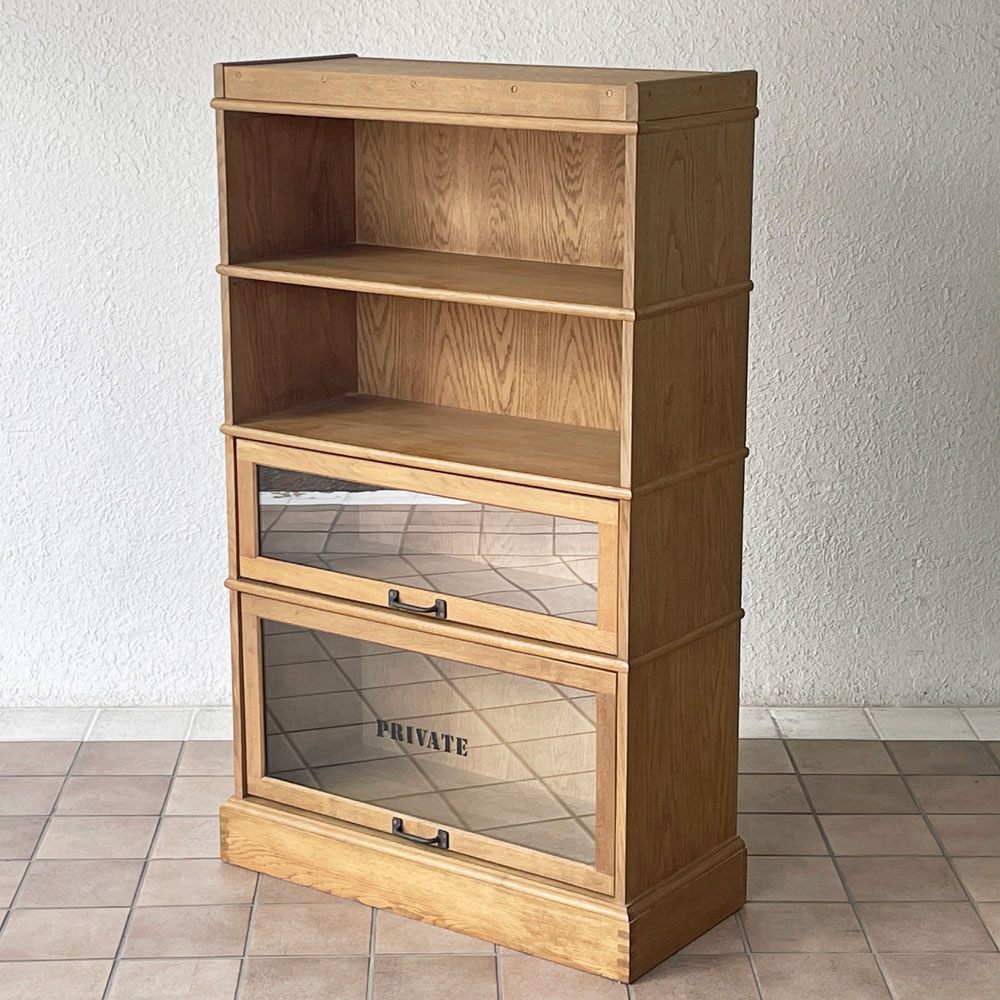 ジャーナルスタンダードファニチャー journal standard Furniture ボンド スライドキャビネット BOND SLIDE CABINET ブックケース オーク材 4段 扉2枚欠品 ◇
