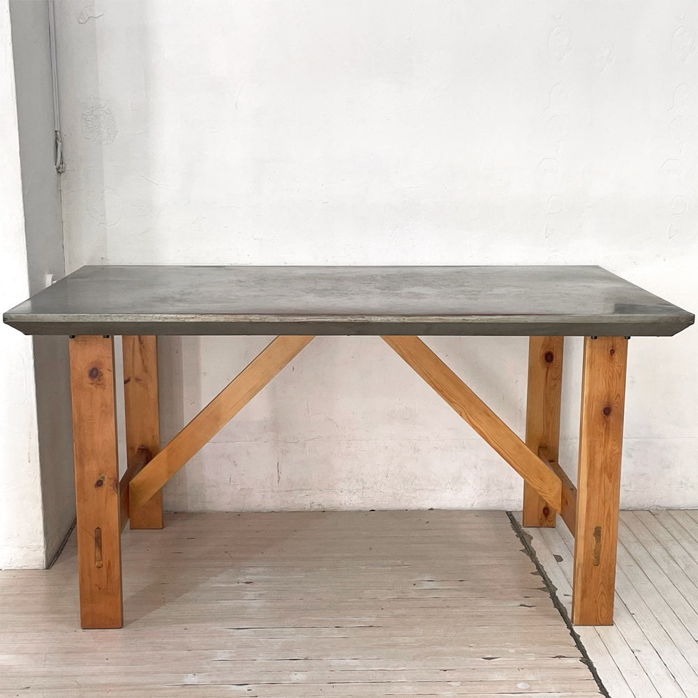 ジンクトップ ウッドベース Zinctop Wood base ダイニングテーブル Dining table アトリエテーブル 作業台 工業デザイン ★