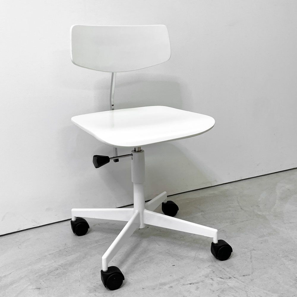 ラボファ Labofa デスクチェア オフィスチェア プライウッド ホワイト ダブルホイール 高さ調整可 デンマーク製 北欧家具 ●
