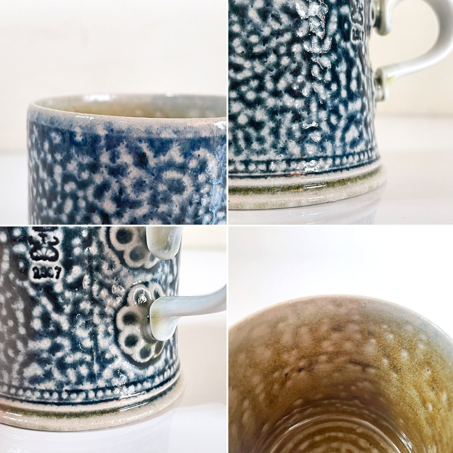 スティーブ・ハリソン Steve Harrison マグカップ ブルー系 ソルトグレーズ ARTS&SCIENCE取扱 2007年 希少 現代作家 ■