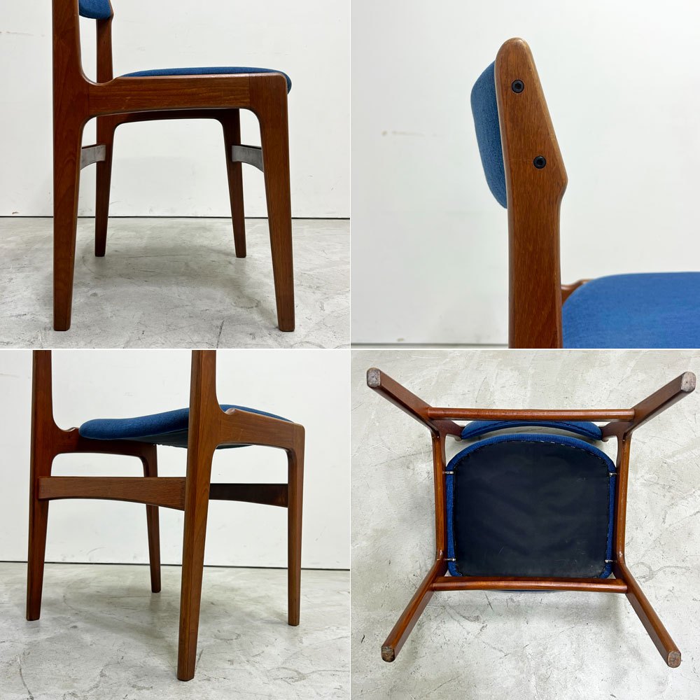 アンダーストルップ Anderstrup Mobelfabrik ダイニングチェア チーク材 ファブリックシート エリック・バック Erik Buch 北欧家具 A ●