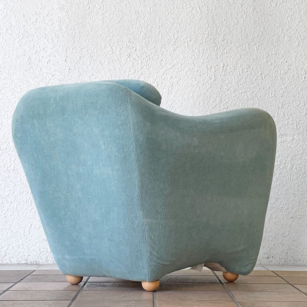 イデー IDEE ミニミラーアームチェア MINI MILLER ARM CHAIR パーソナルチェア シングルソファ ファブリック ブルーグレー ◇