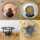 ストックリ Stockli netstal チーズフォンデュセット 槌目 銅製 片手鍋＆スタンド＆フォーク2種類 計12点 スイス 未使用保管品 ★