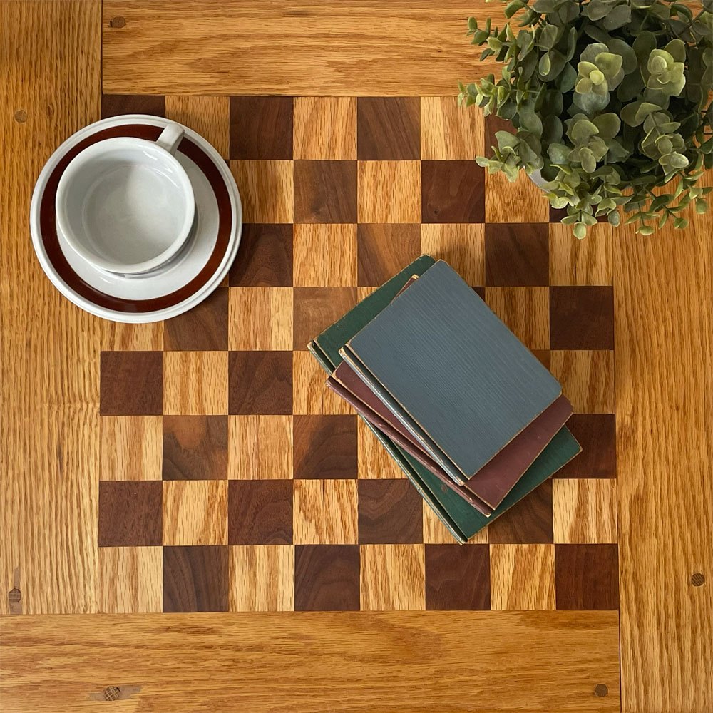 ビンテージ オーク チェステーブル Vintage Oak Wood Chess Table 70's チェス盤 ゲームテーブル ★
