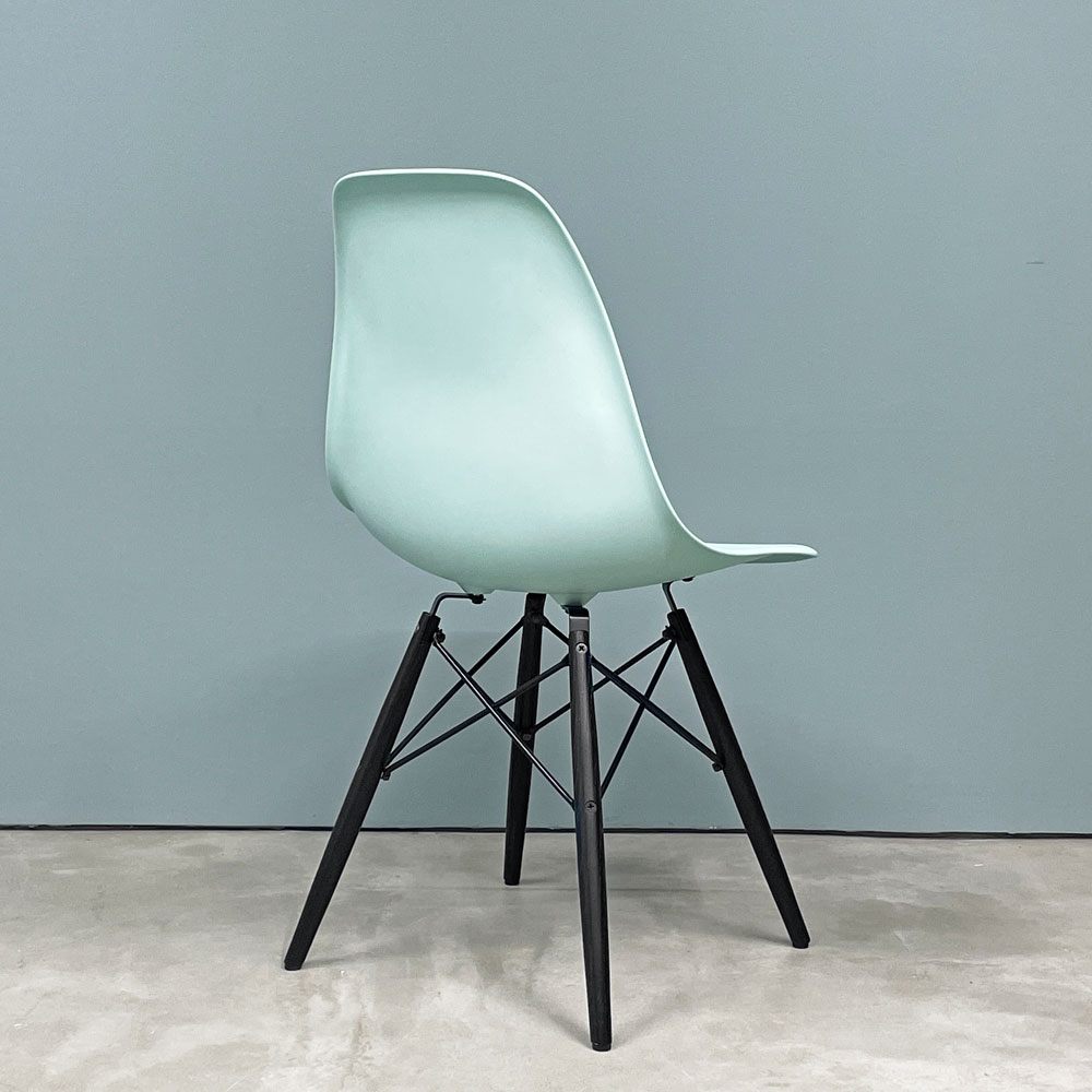 ハーマンミラー HermanMiller サイドシェルチェア ドゥエルレッグ DSW アクアスカイ × エボニー ポリプロピレン製 イームズ ミッドセンチュリー B ◎