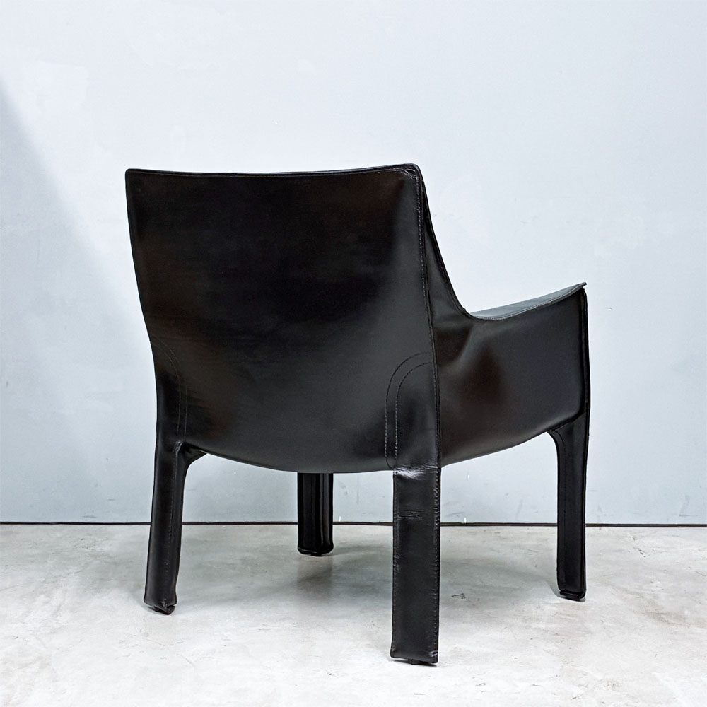 カッシーナ Cassina 414 CAB ラウンジチェア アームチェア 1シーター キャブチェア 本革 マリオ・ベリーニ 参考価格約65万 ◎